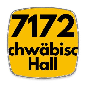 ALTE POSTLEITZAHL 7172 PLZ 74523 SCHWÄBISCH HALL - Viereckiger Kühlschrankmagnet - Weiß - Vorne