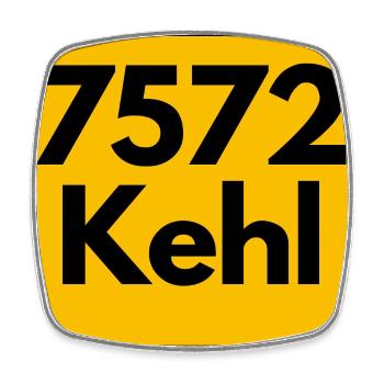 ALTE POSTLEITZAHL 7572 PLZ 77694 KEHL BAWÜ - Viereckiger Kühlschrankmagnet - Weiß - Vorne