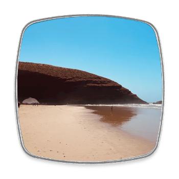 Plage de Red Rock - Magnet carré - blanc - Devant