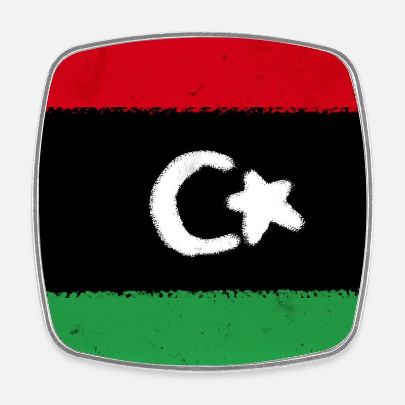 Flag of Libya - Square fridge magnet - white