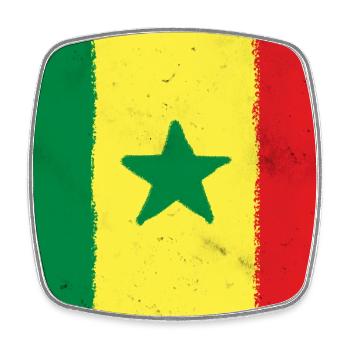 Flag of Senegal - Square fridge magnet - white - Front