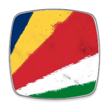 Drapeau des Seychelles - Magnet carré - blanc - Devant