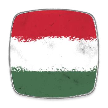 Drapeau de la Hongrie - Magnet carré - blanc - Devant