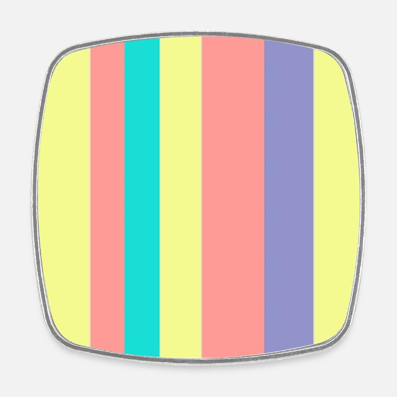 Mélange de couleurs rayées pastel - Magnet carré - blanc