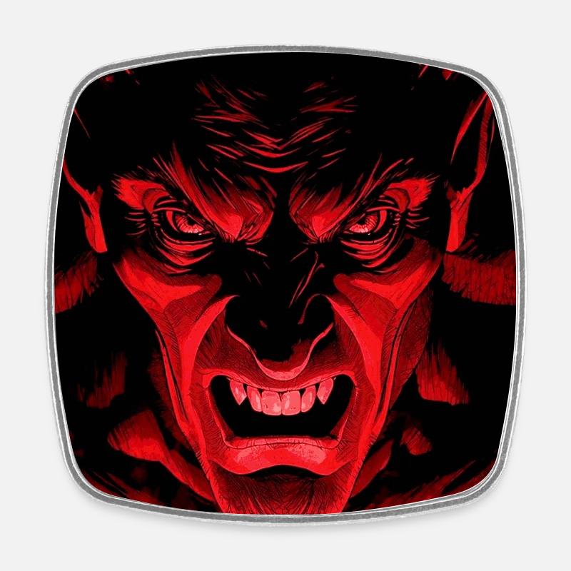 Le Diable - Magnet carré - blanc