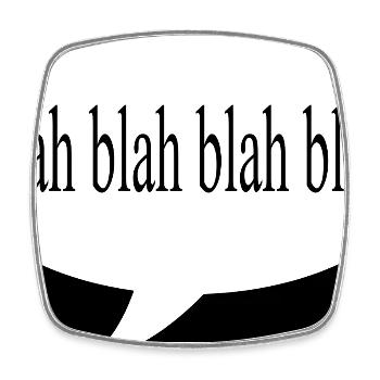Blah Blah Blah - Square fridge magnet - white - Front