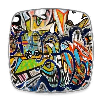 graffiti wall - Square fridge magnet - white - Front