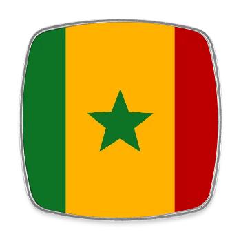 Senegal Flagge - Viereckiger Kühlschrankmagnet - Weiß - Vorne