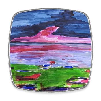 La magie des couleurs dans le ciel du soir - Magnet carré - blanc - Devant