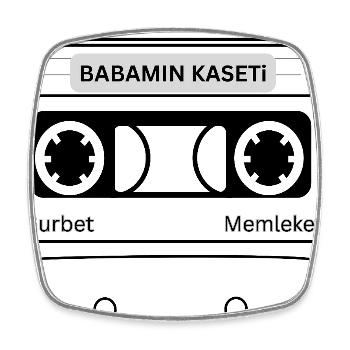 BABAMIN KASETİ | DeutschTürk Streetwear - Viereckiger Kühlschrankmagnet - Weiß - Vorne