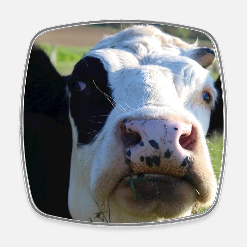 Affiche vache - Magnet carré - blanc