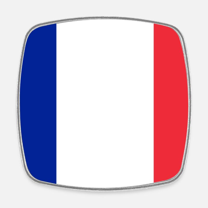 drapeau autocollant du drapeau de la France - Magnet carré - blanc