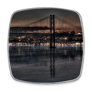 Brücke Lissabon - Viereckiger Kühlschrankmagnet - Weiß - Vorne