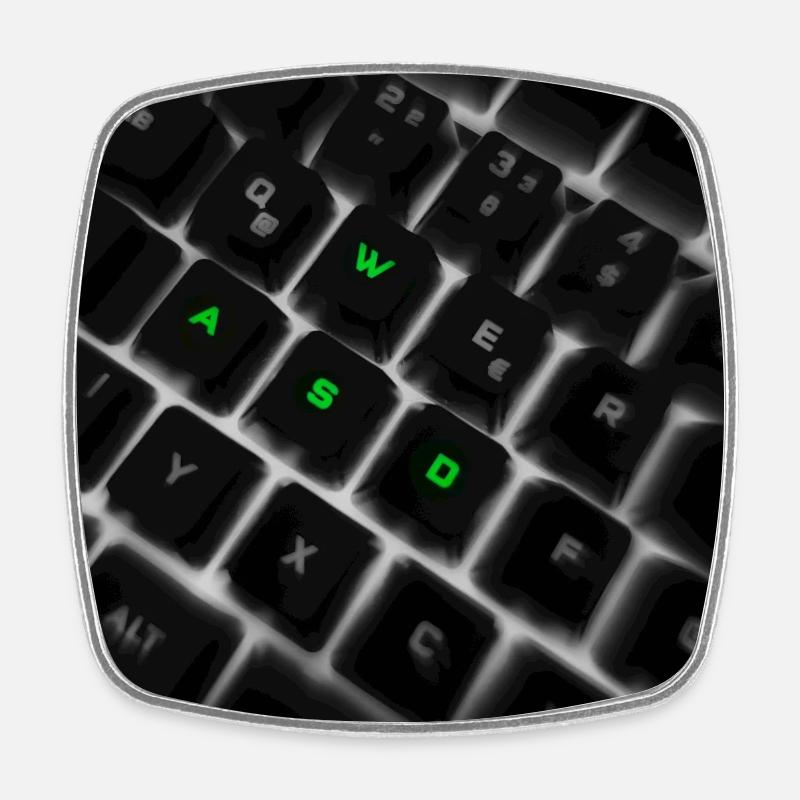 Impression d’art sur le clavier néon WASD - Magnet carré - blanc