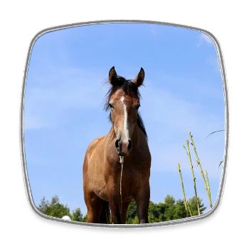 Pferd Pferdeposter - Viereckiger Kühlschrankmagnet - Weiß - Vorne