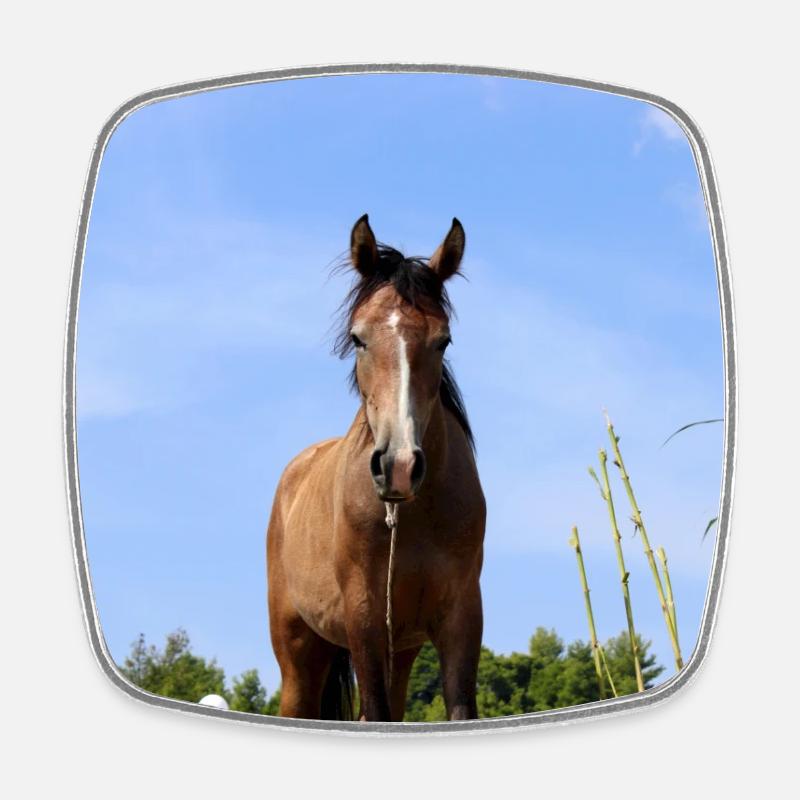 Affiche Cheval Cheval - Magnet carré - blanc