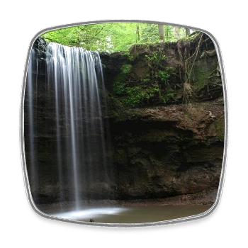 WASSERFALL HÖRSCHBACH BEI MURRHARDT - Viereckiger Kühlschrankmagnet - Weiß - Vorne