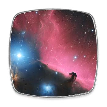 Space Astro Foto Pferdekopfnebel - Viereckiger Kühlschrankmagnet - Weiß - Vorne