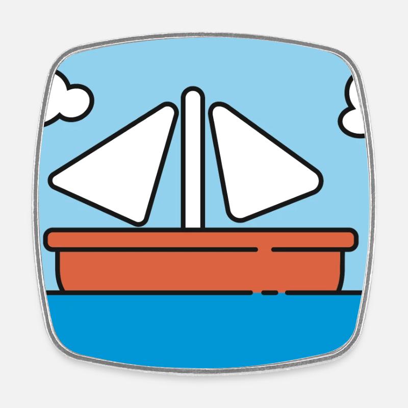 Wandbild Segelboot - Viereckiger Kühlschrankmagnet - Weiß