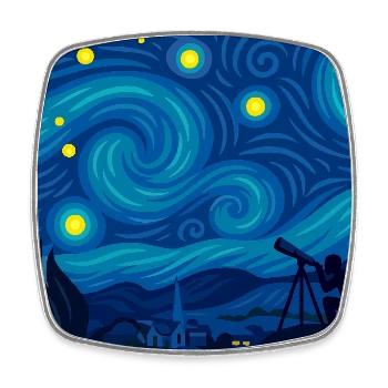 Die Nacht (unter die Lupe genommen) - Viereckiger Kühlschrankmagnet - Weiß - Vorne