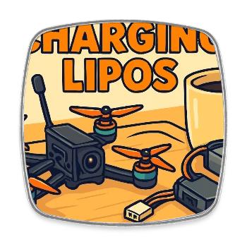 Lade Lipos Drohnen Cartoon - Viereckiger Kühlschrankmagnet - Weiß - Vorne