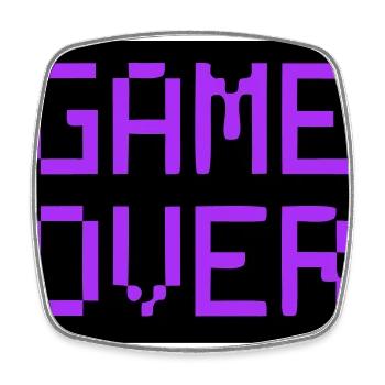Game Over Schild Retro Gamer - Viereckiger Kühlschrankmagnet - Weiß - Vorne