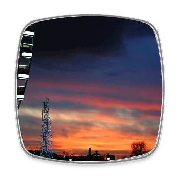 Paris am Sonnenuntergang Riesenrad - Viereckiger Kühlschrankmagnet - Weiß - Vorne