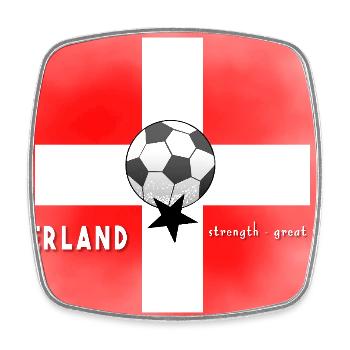 Football suisse Drapeau suisse avec football - Magnet carré - blanc - Devant