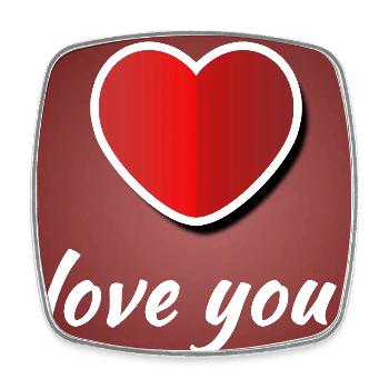 Je t’aime - Affiche avec cœur - Magnet carré - blanc - Devant