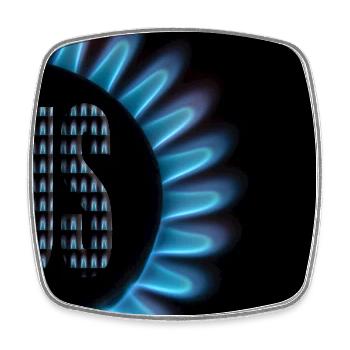 Gas AUS - Viereckiger Kühlschrankmagnet - Weiß - Vorne
