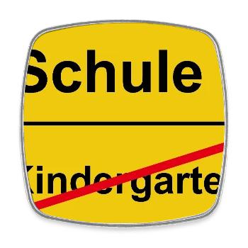 Schule Kindergarten Einschulung Lustiges Motiv - Viereckiger Kühlschrankmagnet - Weiß - Vorne