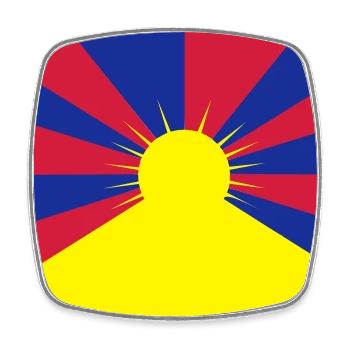Flag of Tibet - Square fridge magnet - white - Front