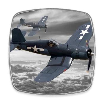 F4U Corsair - Square fridge magnet - white - Front