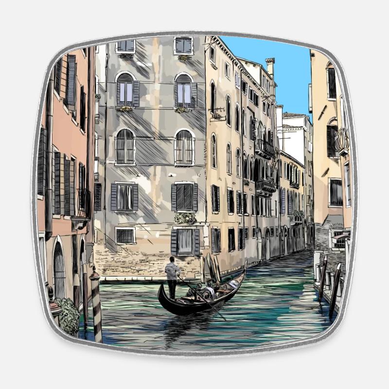 Venedig - Viereckiger Kühlschrankmagnet - Weiß