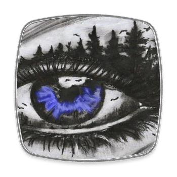 A look into the soul – an eye with a nature motif - Square fridge magnet - white - Front