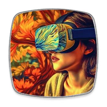 Vivid Dream VR Odyssey - Square fridge magnet - white - Front