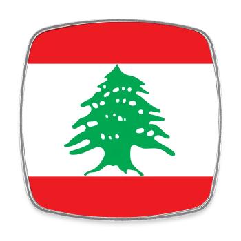 Libanon Flagge - Viereckiger Kühlschrankmagnet - Weiß - Vorne