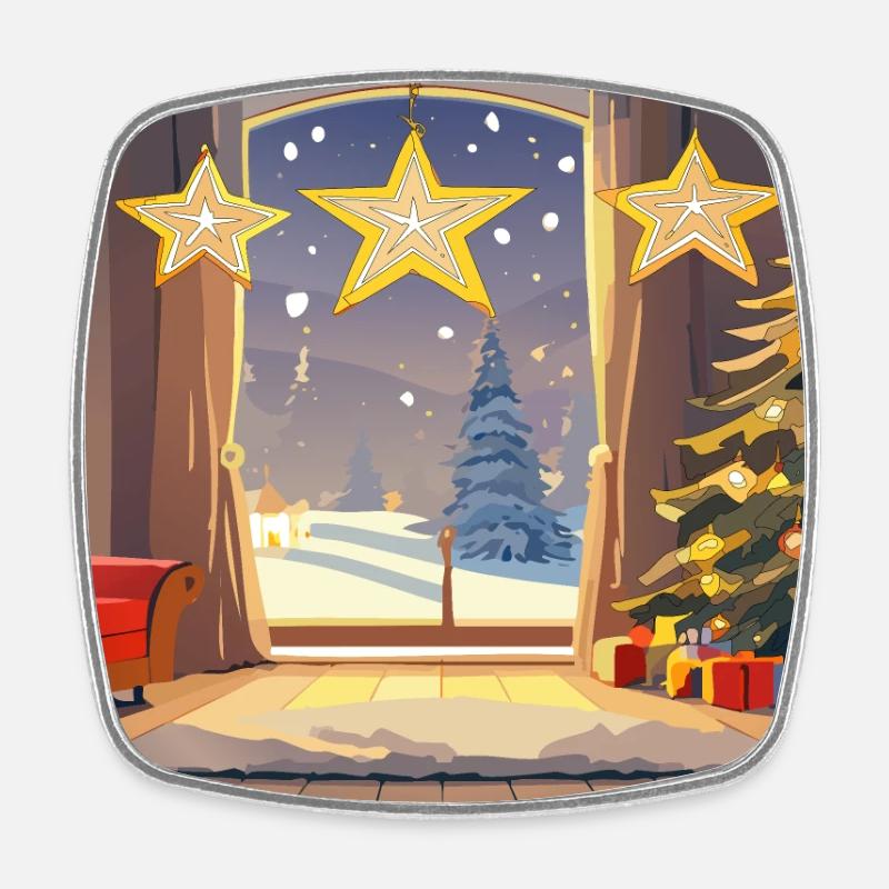 Christmas Eve - Square fridge magnet - white