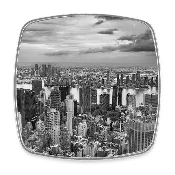 New York - Viereckiger Kühlschrankmagnet - Weiß - Vorne