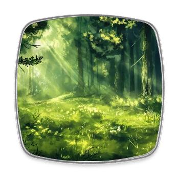 Waldlandschaft Illustration Poster - Viereckiger Kühlschrankmagnet - Weiß - Vorne