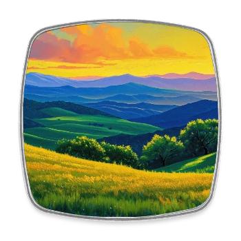 Natur Landschaft Illustration Poster - Viereckiger Kühlschrankmagnet - Weiß - Vorne