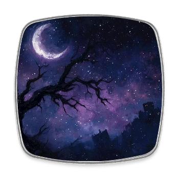 Nachtlandschaft Illustration Poster - Viereckiger Kühlschrankmagnet - Weiß - Vorne