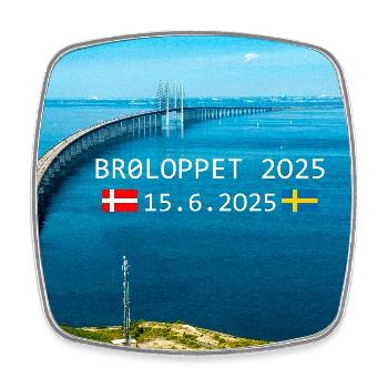 BROLOPPET 2025 - Viereckiger Kühlschrankmagnet - Weiß - Vorne
