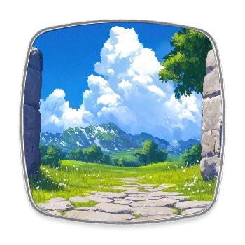 Natur Landschaft Illustration Poster - Viereckiger Kühlschrankmagnet - Weiß - Vorne