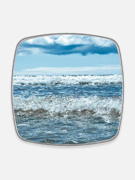 Wave noise - Square fridge magnet - white