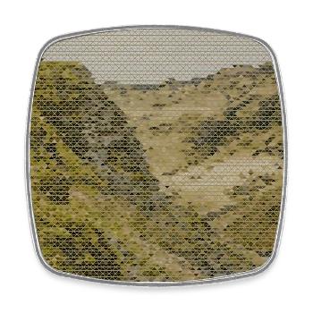 Geometric Mesh Canyon - Square fridge magnet - white - Front