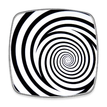 Hypnotic Spiral Monochrome - Square fridge magnet - white - Front