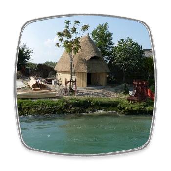 The fishermen's cottages of Caorle - Square fridge magnet - white - Front