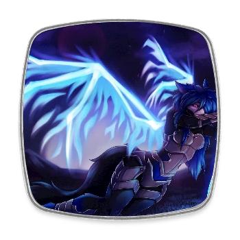 Alóe - Fallen Angel (by Bunneko_Arts) - Square fridge magnet - white - Front