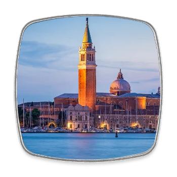 San Giorgio Maggiore am Abend - Viereckiger Kühlschrankmagnet - Weiß - Vorne